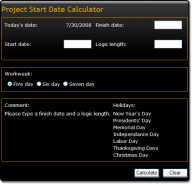 Start Date Calculator