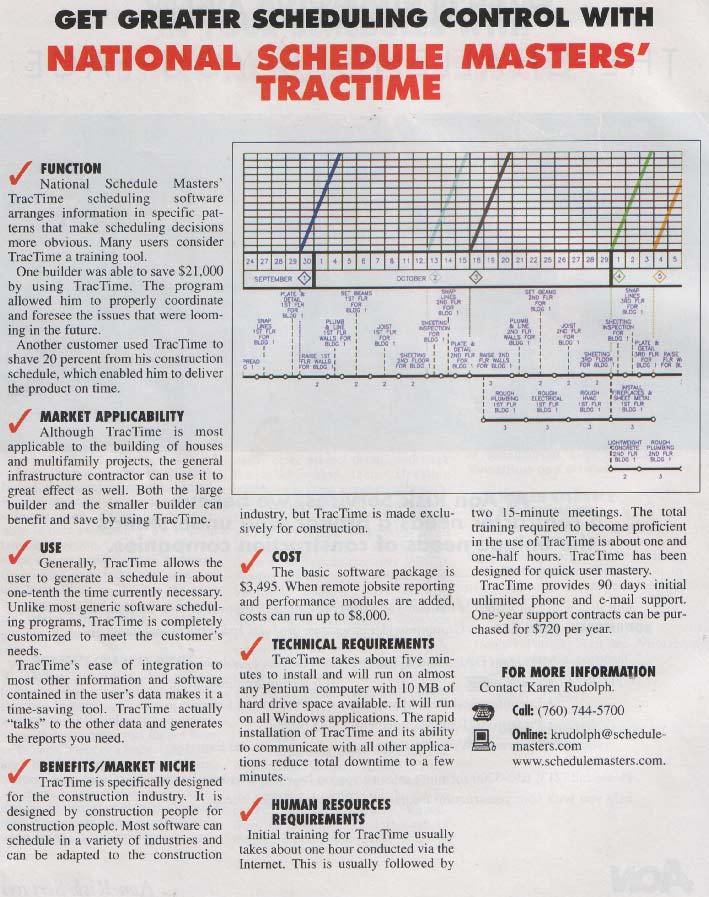 Constructor Magazine April 2001 TracTime Press Release
